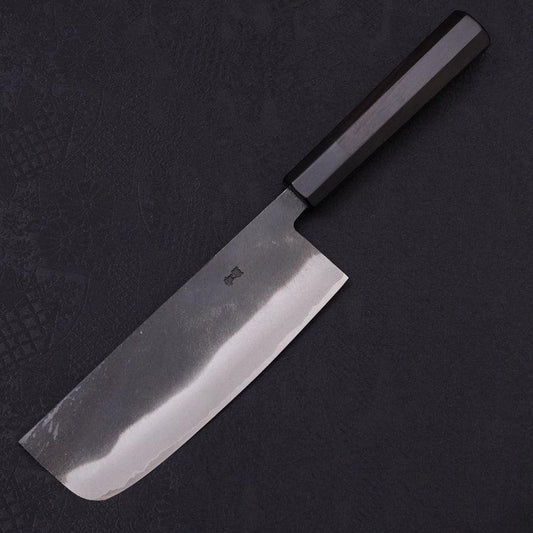Nakiri Blue Steel #2 Kurouchi Chokin Kappa Frog Buffalo Ebony Handle 165mm