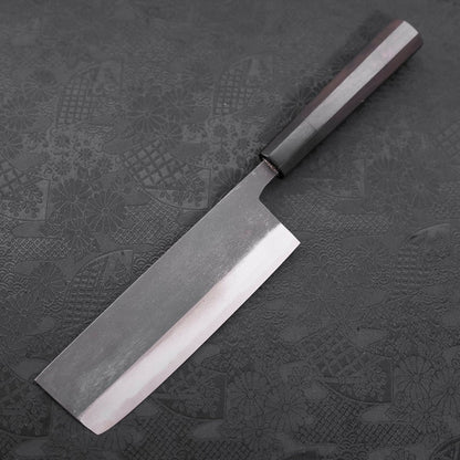 Nakiri Blue Steel #2 Kurouchi Chokin Sakura Five Story Pagoda Buffalo Ebony Handle 165mm