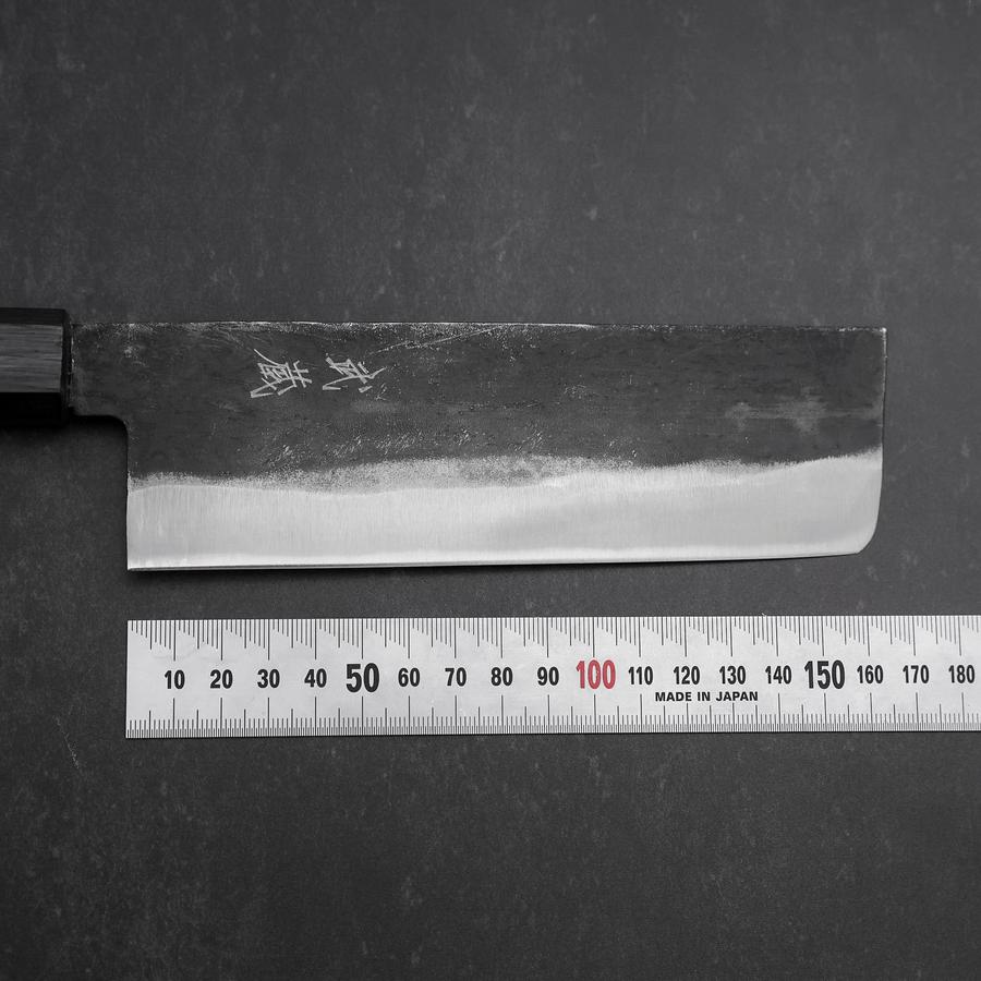 Nakiri Blue Steel #2 Kurouchi Dark Blue Urushi Handle 165mm