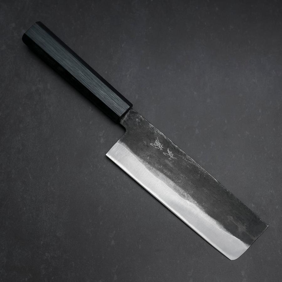 Nakiri Blue Steel #2 Kurouchi Dark Blue Urushi Handle 165mm