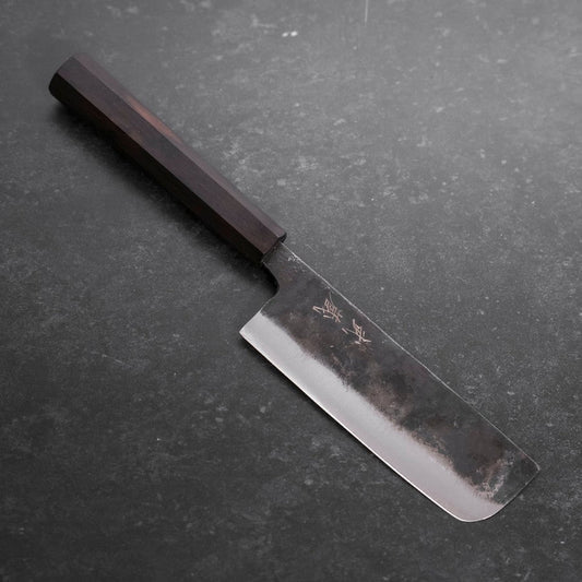 Nakiri Blue Steel #2 Kurouchi Ebony Handle 120mm