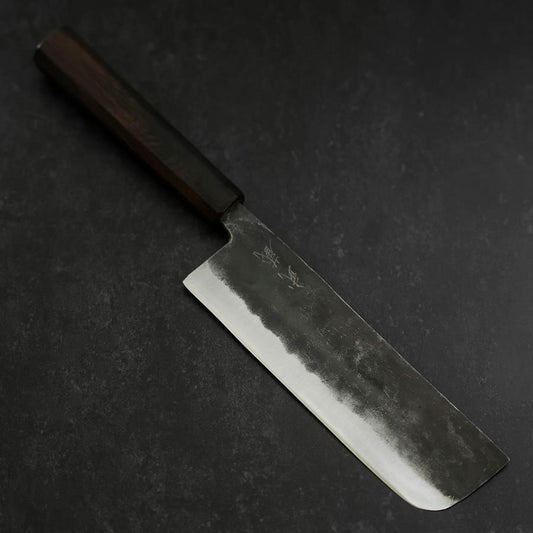 Nakiri Blue Steel #2 Kurouchi Ebony Handle 165mm