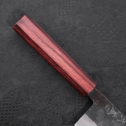 Nakiri Blue Steel #2 Kurouchi Purple Urushi Handle 165mm