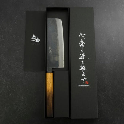 Nakiri Blue Steel #2 Kurouchi Yaki Urushi Handle 165mm