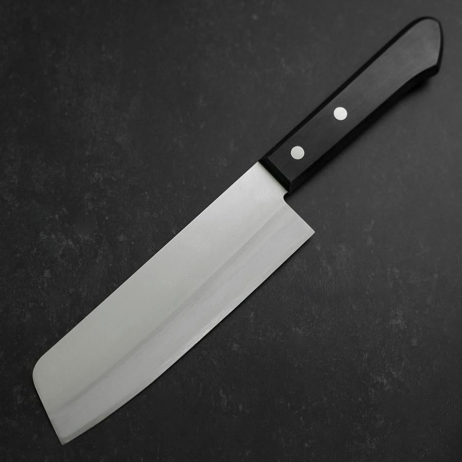 Nakiri Blue Steel #2 Polished Stainless Clad Western Handle 160mm