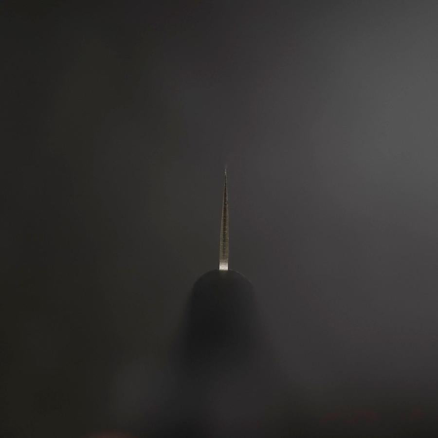 Nakiri Blue Steel #2 Polished Stainless Clad Western Handle 160mm