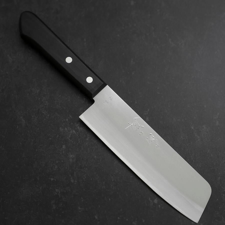Nakiri Blue Steel #2 Polished Stainless Clad Western Handle 160mm