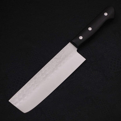 Nakiri Blue Steel #2 Tsuchime Stainless Clad Western Handle 165mm