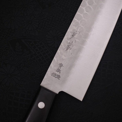 Nakiri Blue Steel #2 Tsuchime Stainless Clad Western Handle 165mm