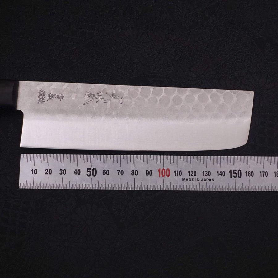 Nakiri Blue Steel #2 Tsuchime Stainless Clad Western Handle 165mm