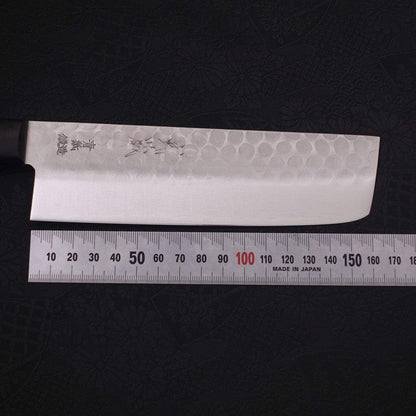 Nakiri Blue Steel #2 Tsuchime Stainless Clad Western Handle 165mm
