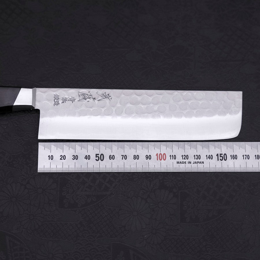 Nakiri Blue Steel #2 Tsuchime Stainless Clad Western Handle 165mm