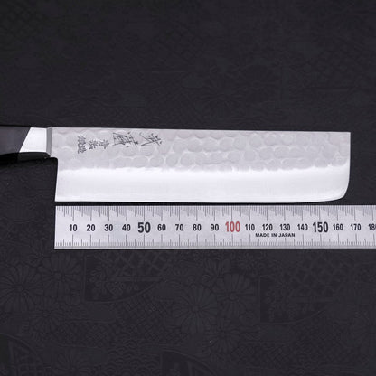 Nakiri Blue Steel #2 Tsuchime Stainless Clad Western Handle 165mm
