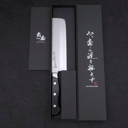 Nakiri Blue Steel #2 Tsuchime Stainless Clad Western Handle 165mm