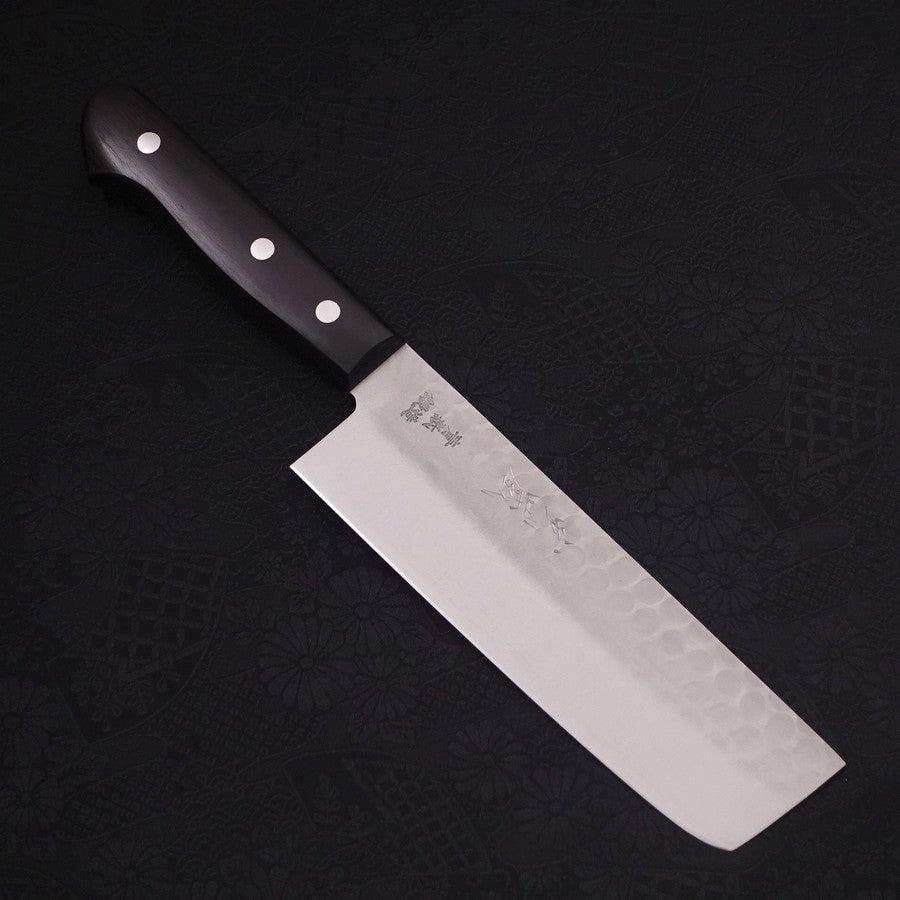 Nakiri Blue Steel #2 Tsuchime Stainless Clad Western Handle 165mm