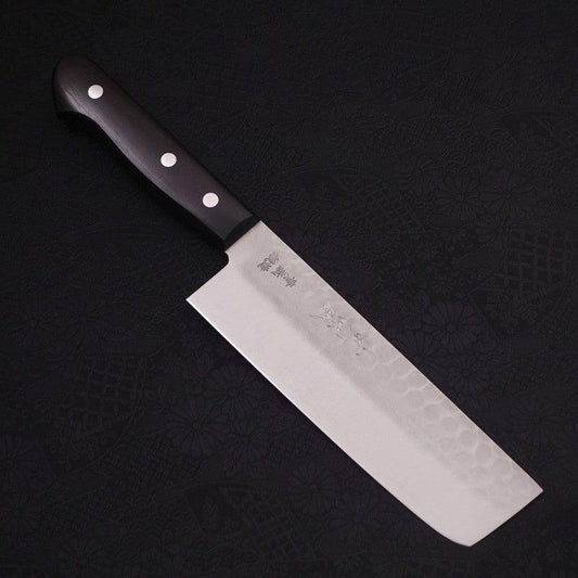 Nakiri Blue Steel #2 Tsuchime Stainless Clad Western Handle 165mm