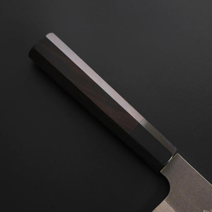 Nakiri Cobalt Stainless HRC62 Kurouchi Damascus  Buffalo Ebony Handle 165mm