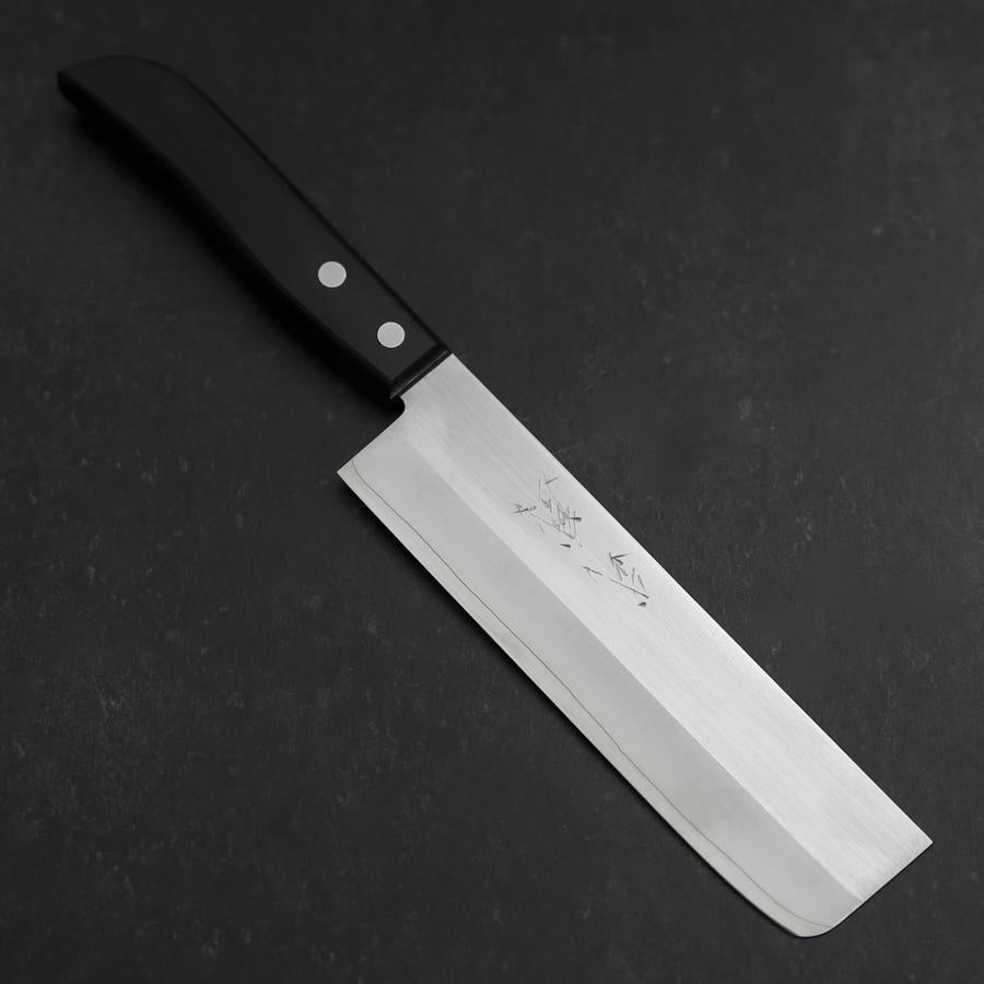 Nakiri SKD12 Polished Western Black Handle 165mm