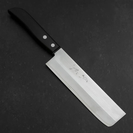 Nakiri SKD12 Polished Western Black Handle 165mm