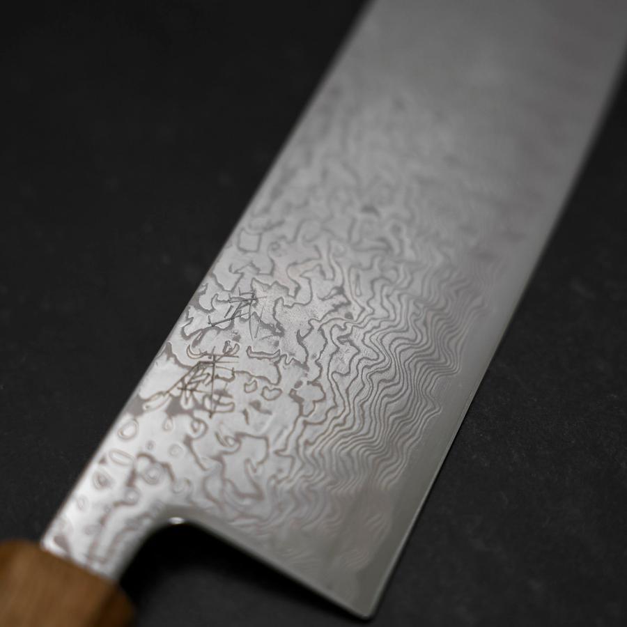 Nakiri SLD Wave Nickel Damascus Yaki Urushi Handle 165mm