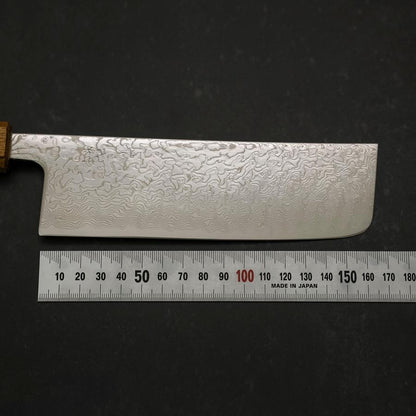 Nakiri SLD Wave Nickel Damascus Yaki Urushi Handle 165mm