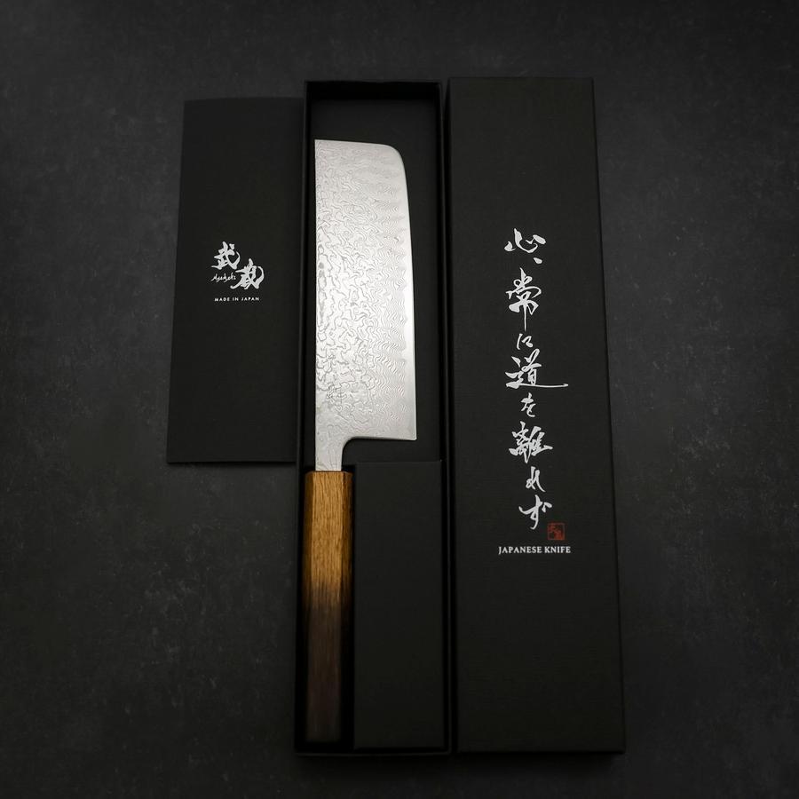 Nakiri SLD Wave Nickel Damascus Yaki Urushi Handle 165mm