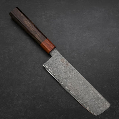 Nakiri & Santoku VG-10 Damascus Shitan Ebony Handle Sakura Set