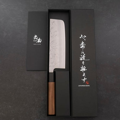 Nakiri Silver Steel #3 Nashiji Walnut Handle 165mm