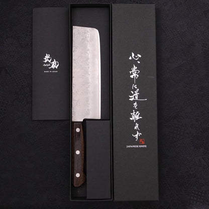 Nakiri Silver Steel #3 Nashiji Western Brown Handle 165mm