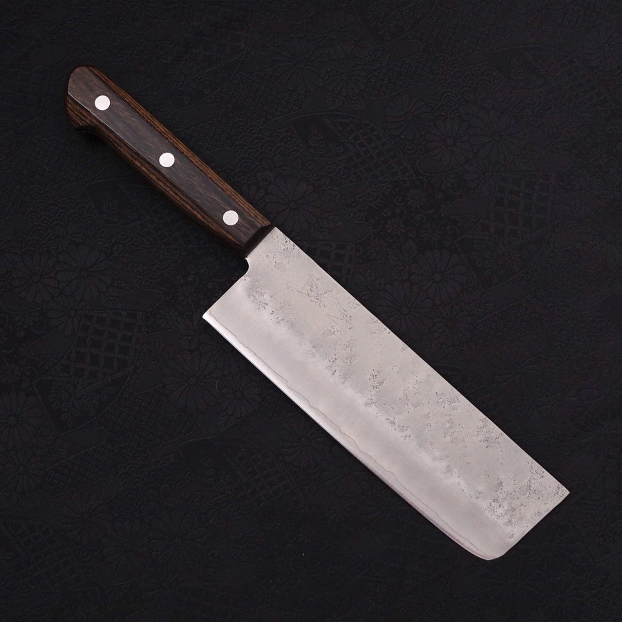 Nakiri Silver Steel #3 Nashiji Western Brown Handle 165mm
