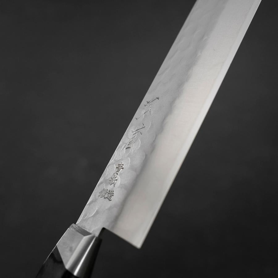 Nakiri Stainless Clad Blue Steel #2 Tsuchime Western Black Handle 170mm