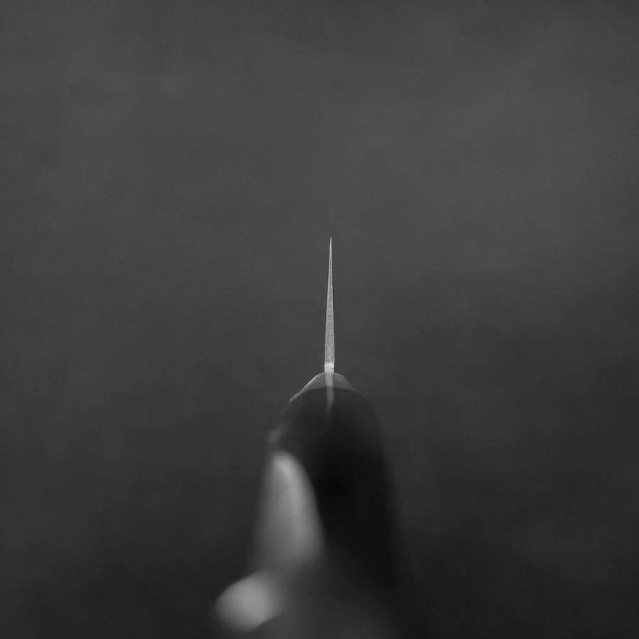 Nakiri Stainless Clad Blue Steel #2 Tsuchime Western Black Handle 170mm