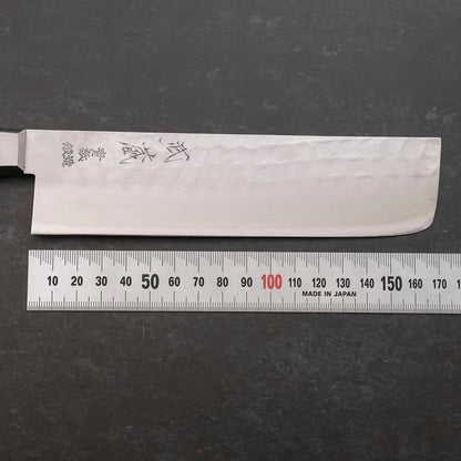 Nakiri Stainless Clad Blue Steel #2 Tsuchime Western Black Handle 170mm