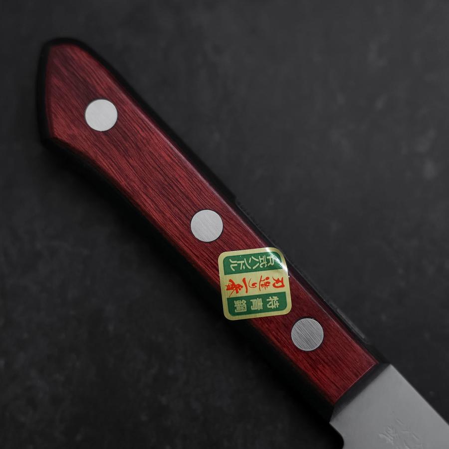 Nakiri Stainless Clad Blue Super Polished Western Black Red Handle 160mm