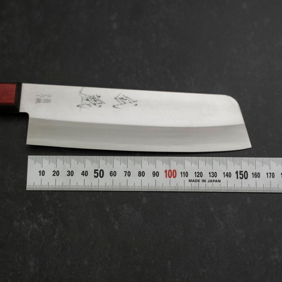 Nakiri Stainless Clad Blue Super Polished Western Black Red Handle 160mm