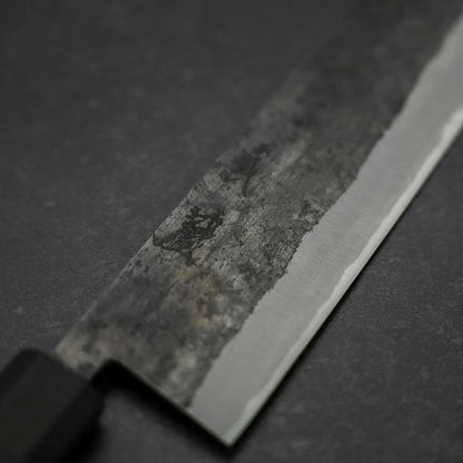 Nakiri Stainless Clad Blue Steel #2 Kurouchi Rubber Handle 165mm