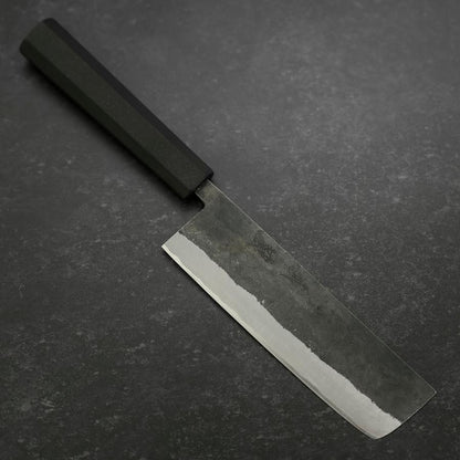 Nakiri Stainless Clad Blue Steel #2 Kurouchi Rubber Handle 165mm