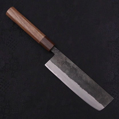 Nakiri Stainless Clad Blue Steel #2 Kurouchi Walnut Shitan Handle 165mm