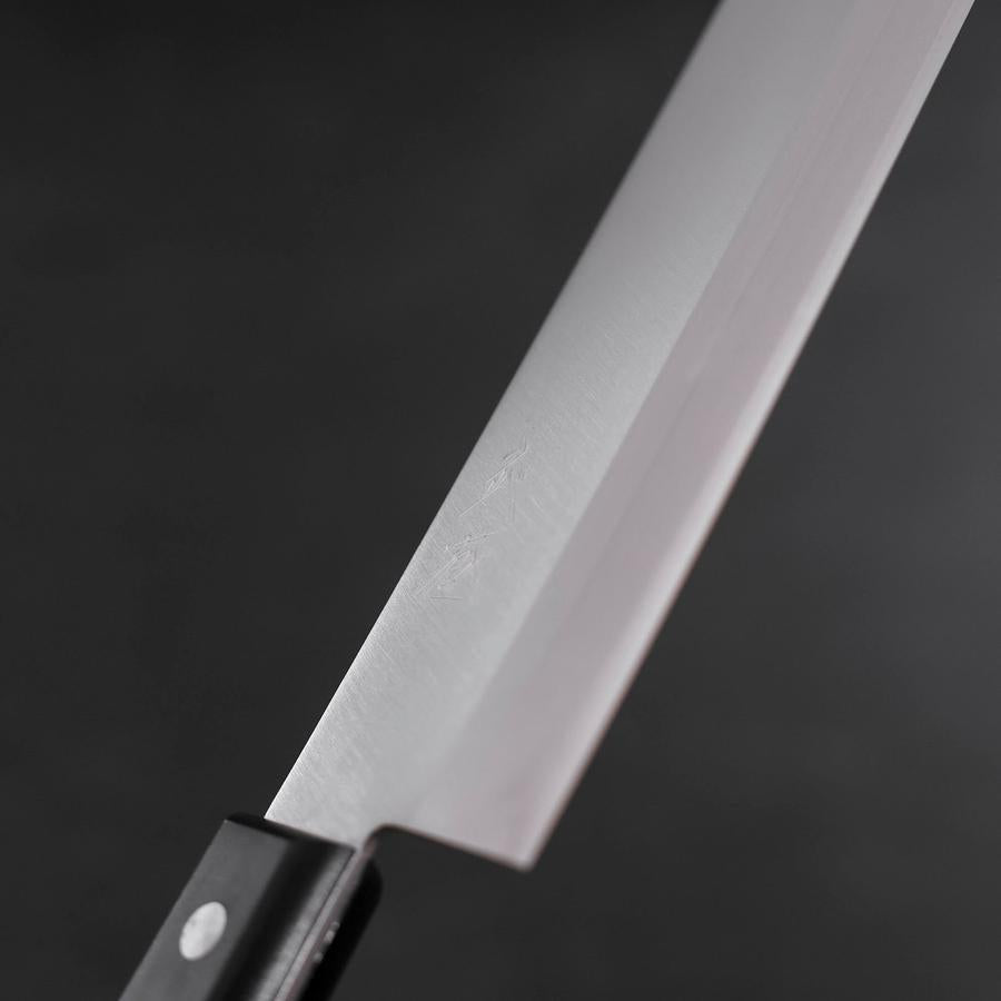 Nakiri Stainless Clad White Steel #2 Polished Western Black Handle 150mm