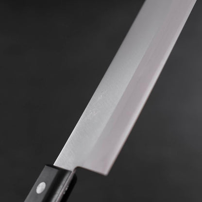 Nakiri Stainless Clad White Steel #2 Polished Western Black Handle 150mm