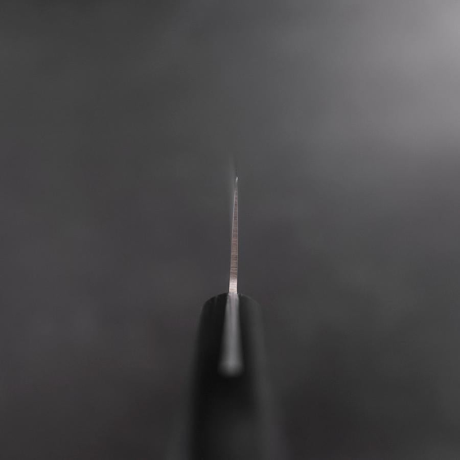 Nakiri Stainless Clad White Steel #2 Polished Western Black Handle 150mm