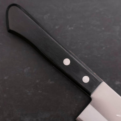 Nakiri Stainless Clad White Steel #2 Polished Western Black Handle 150mm