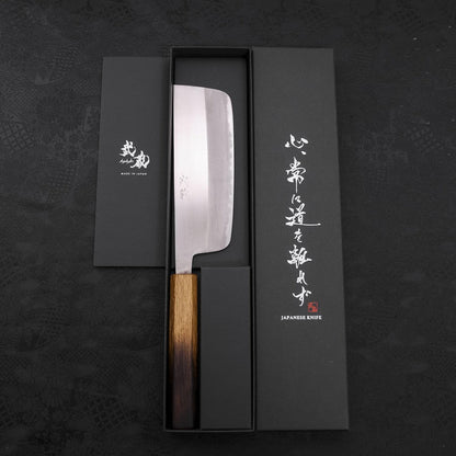 Nakiri Stainless Clad White Steel #2 Polished Yaki Urushi Handle 165mm