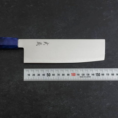Nakiri VG-10 Damascus Blue Birch Handle 170mm