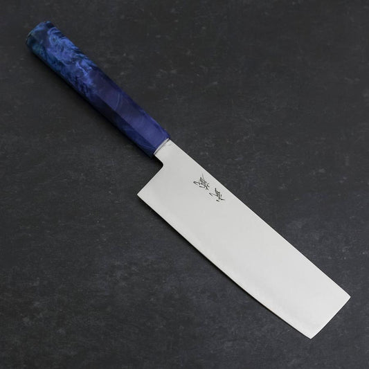 Nakiri VG-10 Damascus Blue Birch Handle 170mm