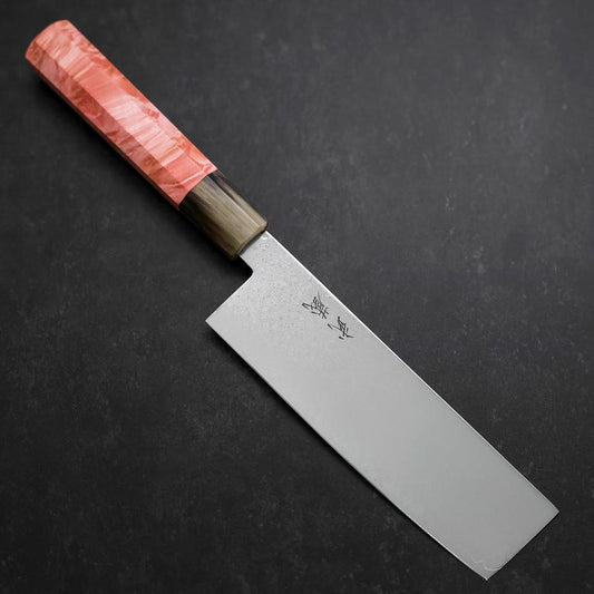 Nakiri VG-10 Damascus Buffalo Dark Pink Maple Handle 170mm