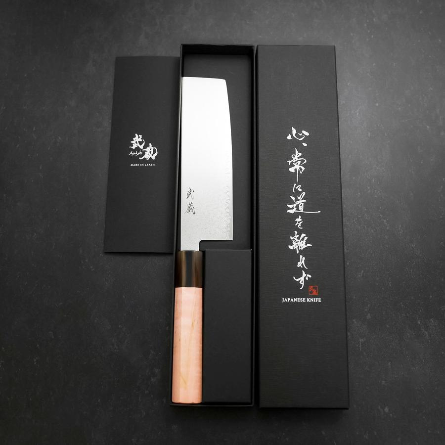 Nakiri VG-10 Damascus Buffalo Light Pink Maple Handle 170mm