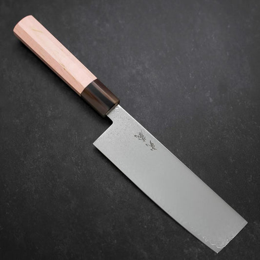 Nakiri VG-10 Damascus Buffalo Light Pink Maple Handle 170mm