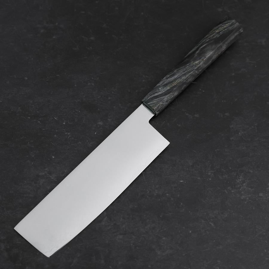 Nakiri VG-10 Damascus Gray Birch Handle 170mm (6.7”)-[Musashi]-[Japanese-Kitchen-Knives]