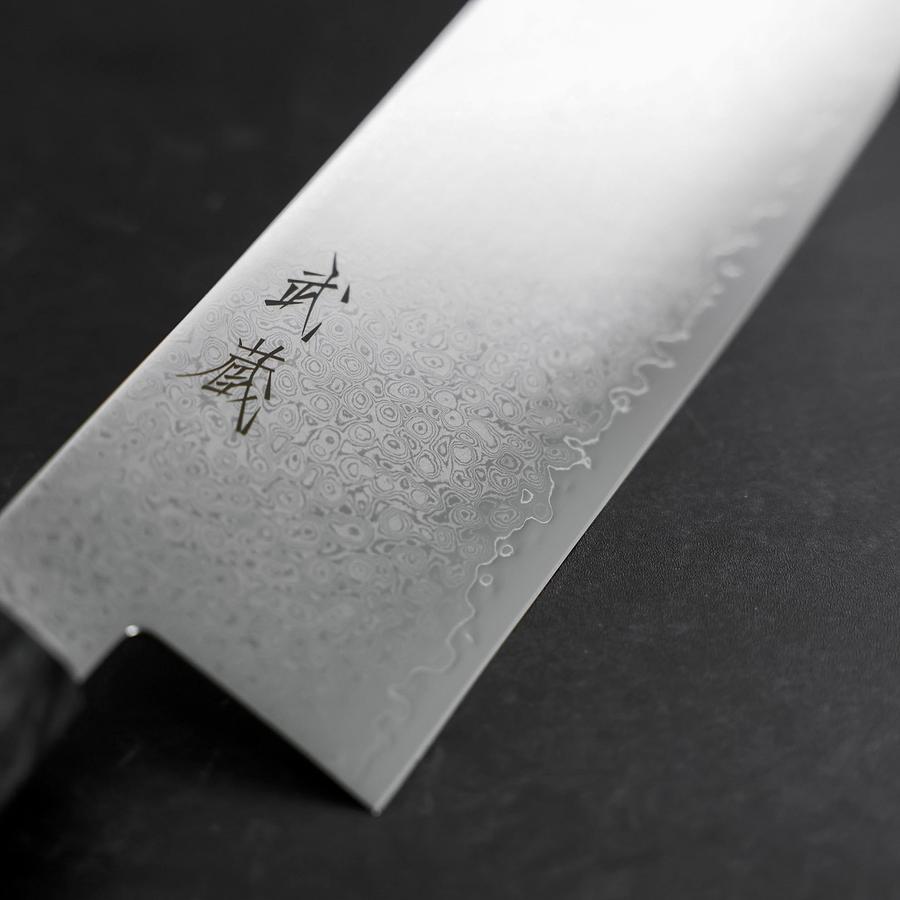 Nakiri VG-10 Damascus Gray Birch Handle 170mm (6.7”)-[Musashi]-[Japanese-Kitchen-Knives]